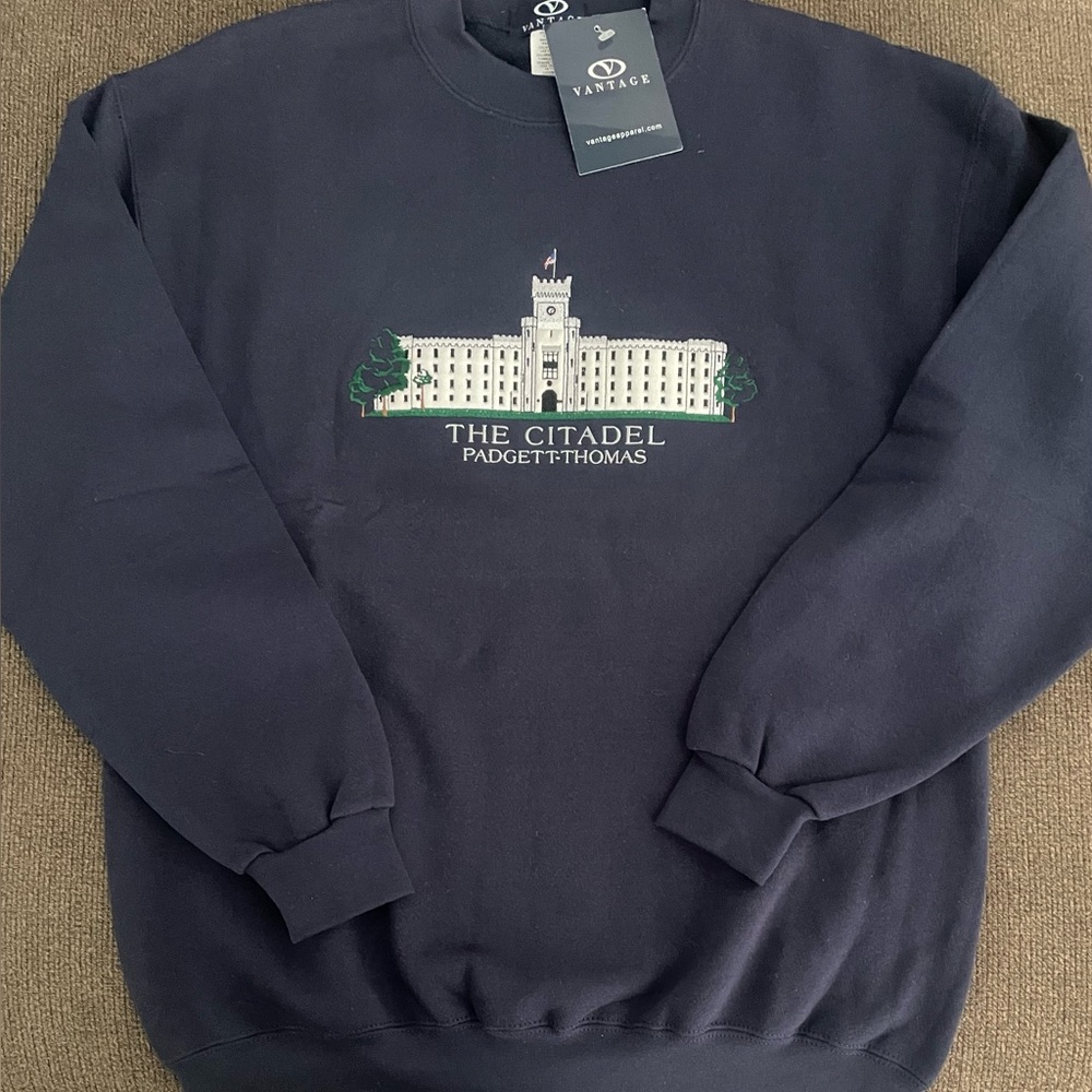 NWT Unisex Vantage Apparel The Citadel Padgett-Thomas Sweatshirt Size M